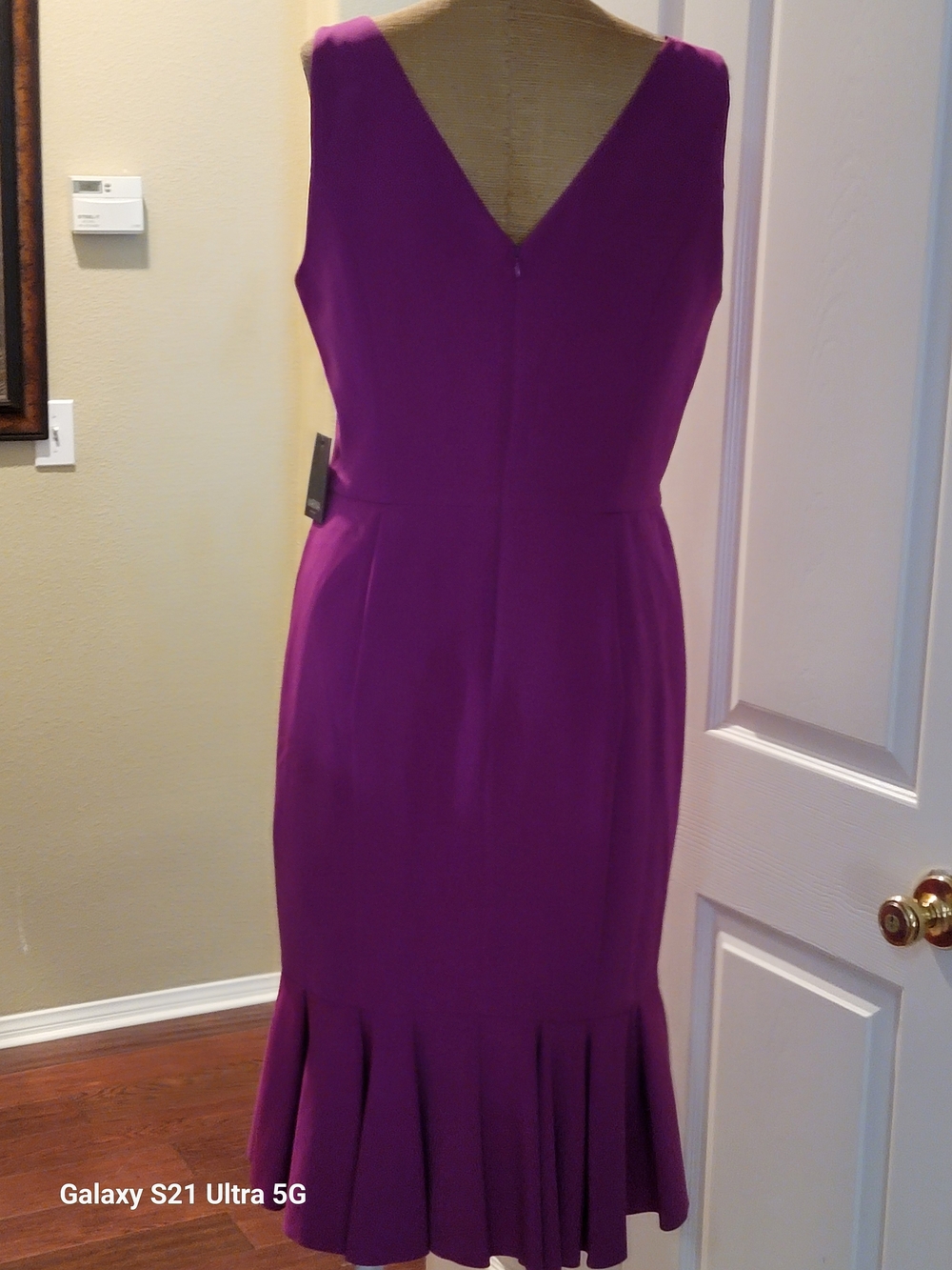 MARINA Purple Ruffle Midi Dress - Picture 4 of 8